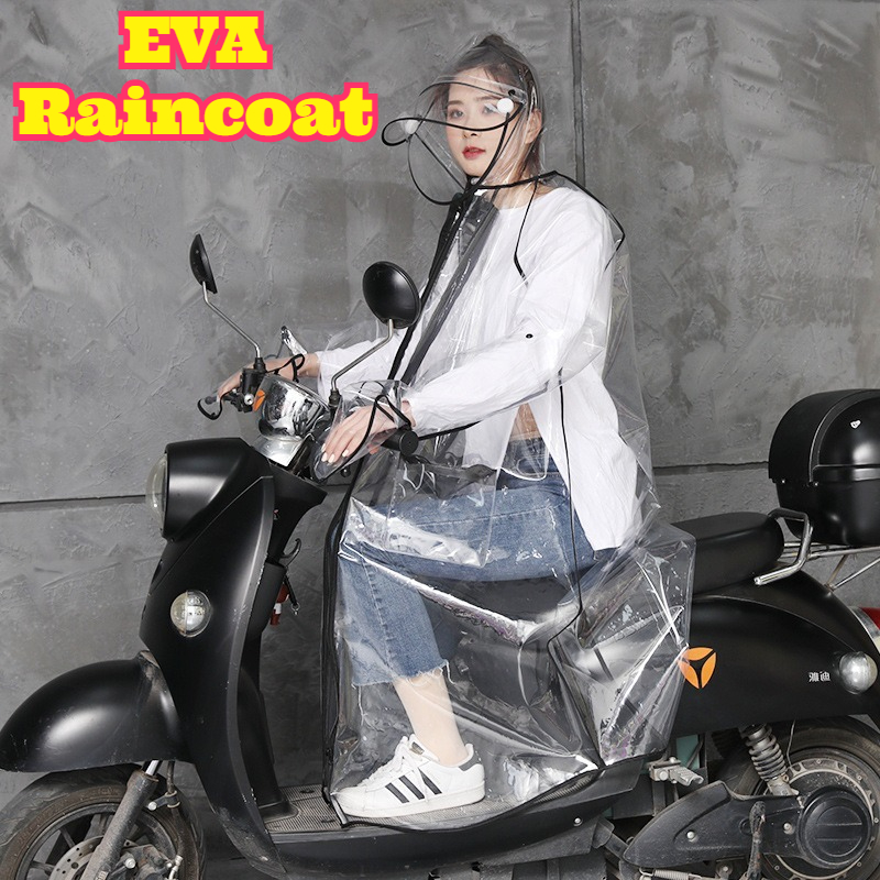 Cycling Commute Rain - Transparenter EVA-Regenponcho mit Kapuze, Unisex, wasserdicht,