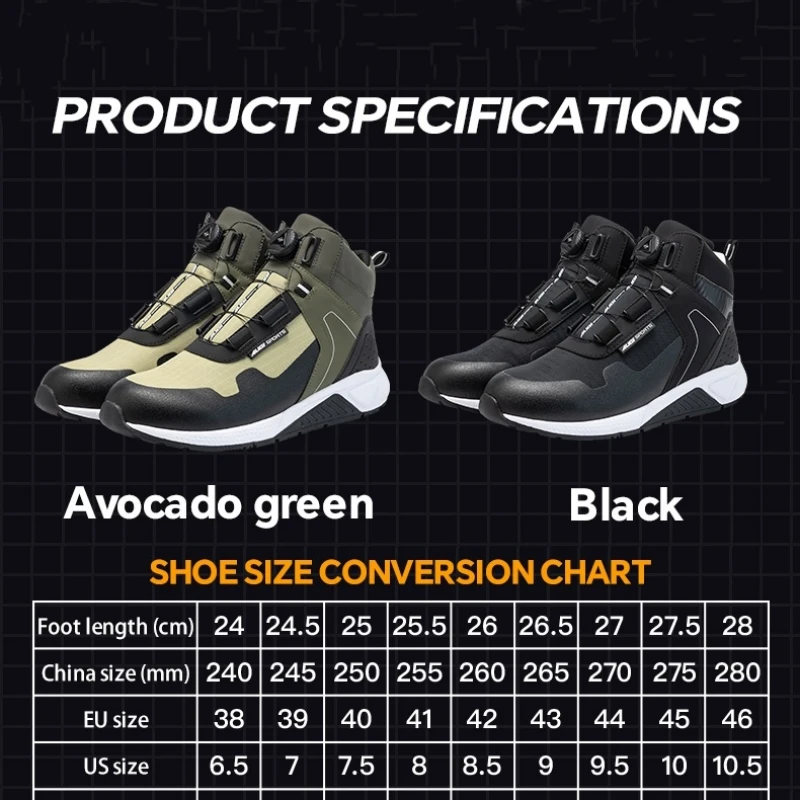 Cycling Commute Shoes - AUGI Komfortable Herren-Motocross-Stiefel Rutschfeste Verschleißfeste Atmungsaktive