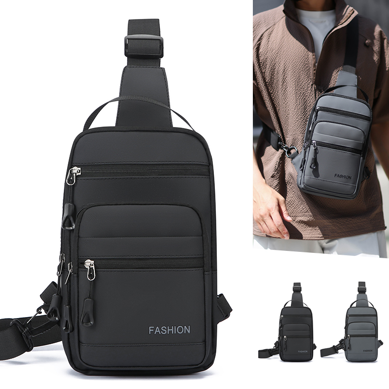Cycling Commute Bag - Brusttasche für Herren, wasserabweisend, Oxford-Stoff, vordere