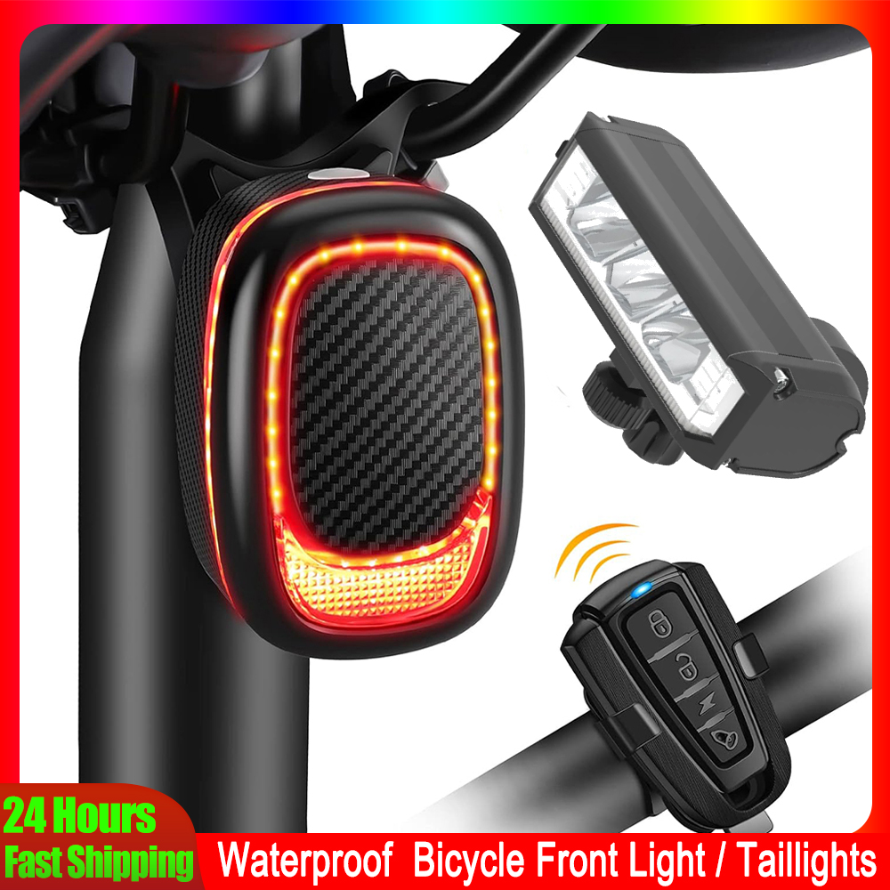 Bike Light Front Rear - Elecpow A6Pro Fahrradrücklicht, Alarm und Fahrrad-Frontlicht,