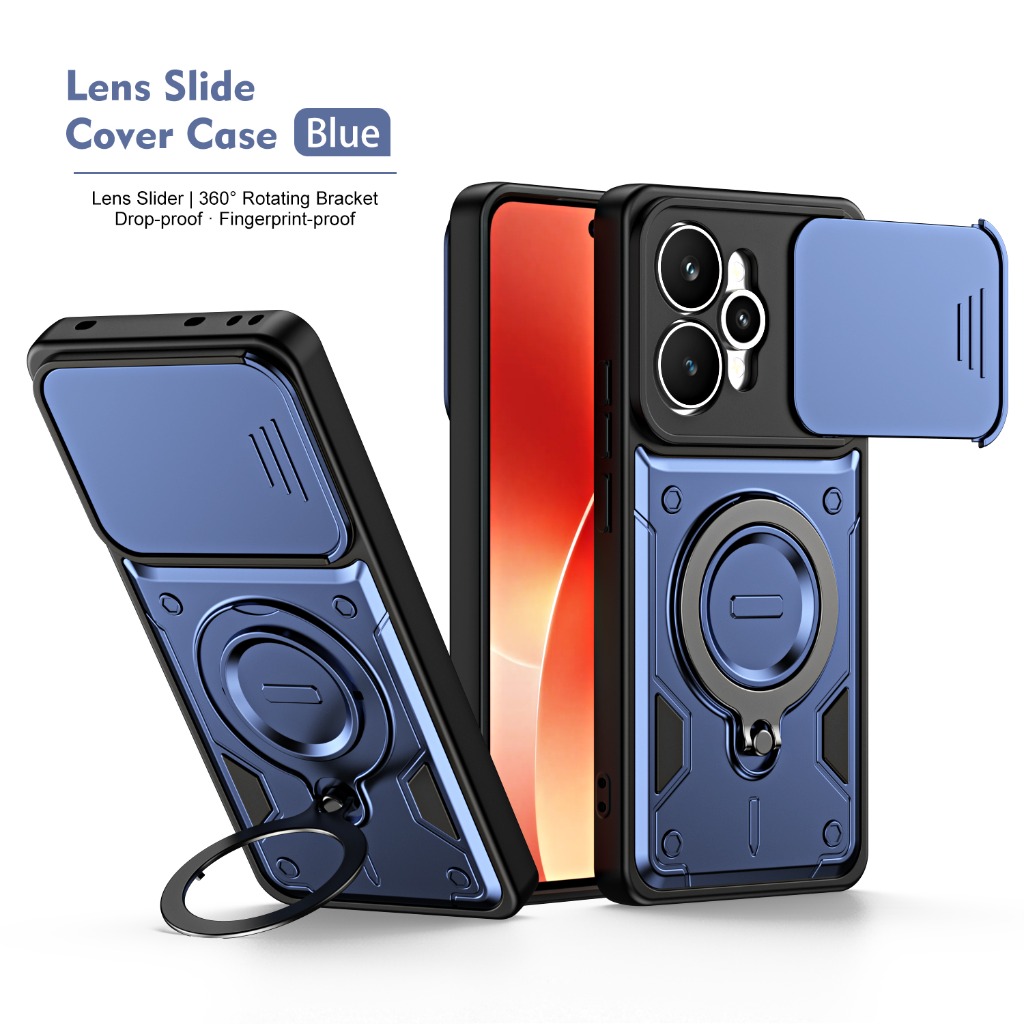 Kickstand Adjustable - Stoßfeste Handyhülle mit Schiebe-Kameraabdeckung 360° °